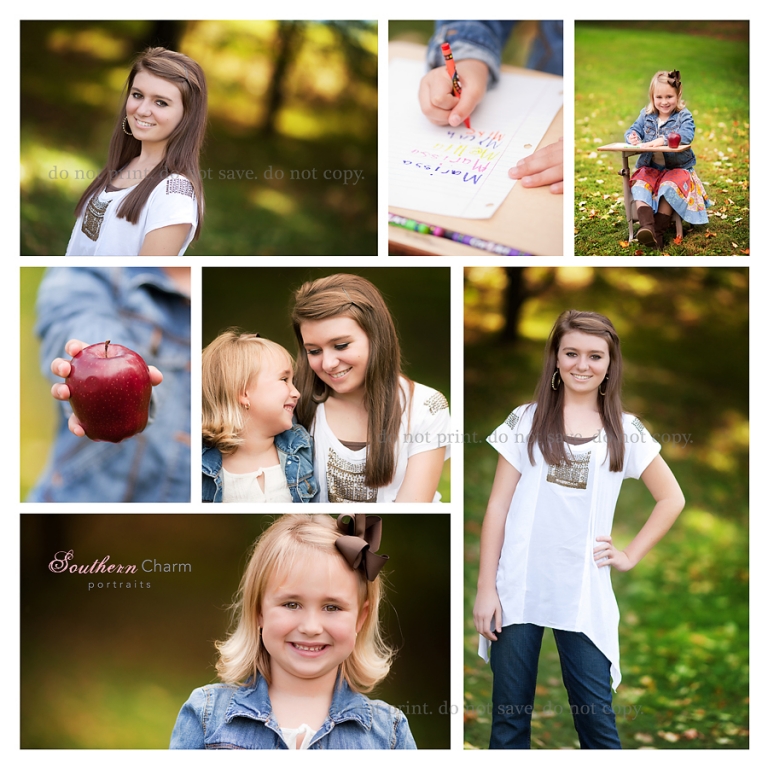 sisters back to school portraits jacksboro, tennessee