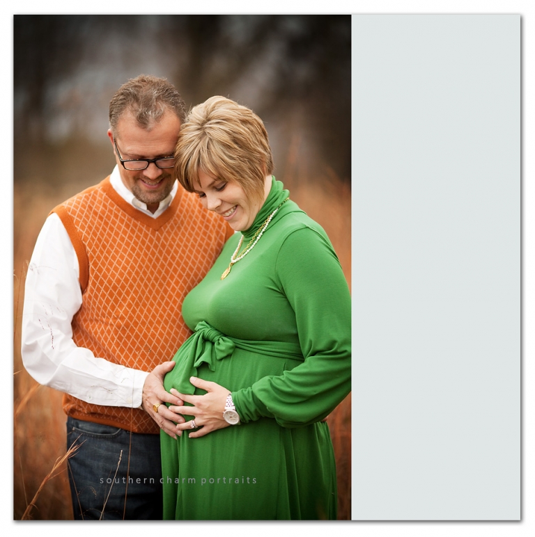 maternity image outdoors in field of tall grass