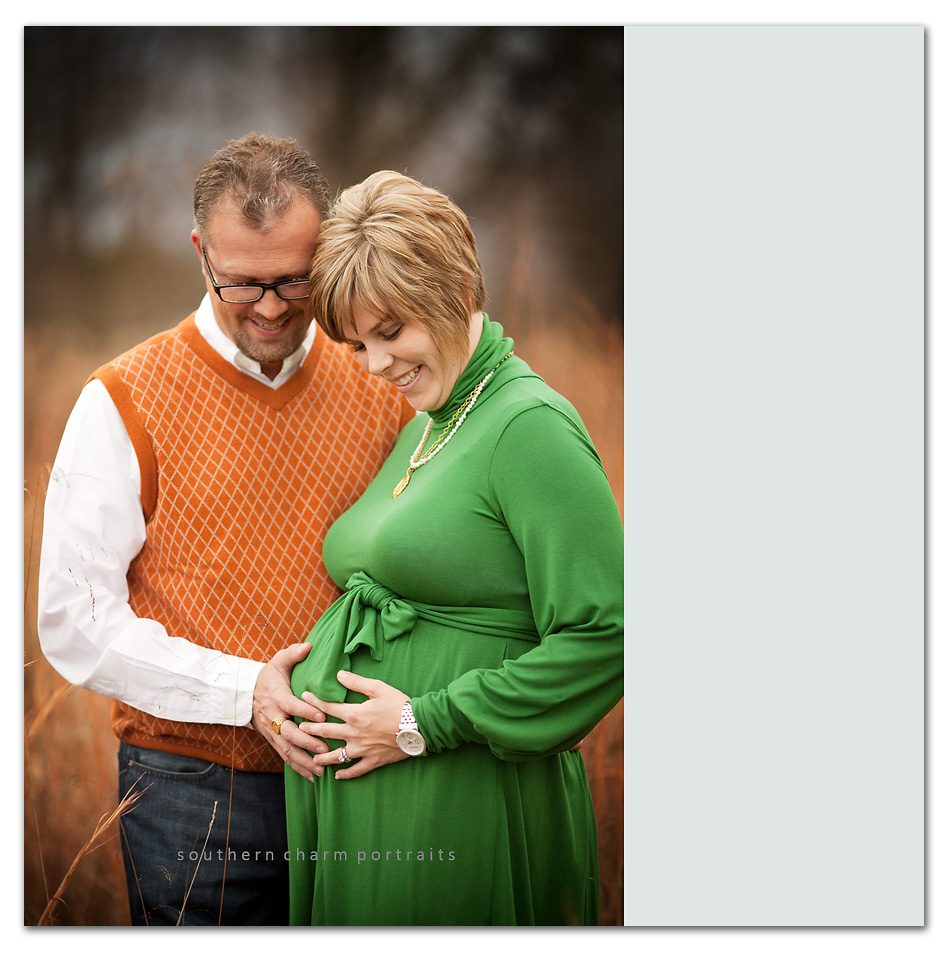 maternity image outdoors in field of tall grass