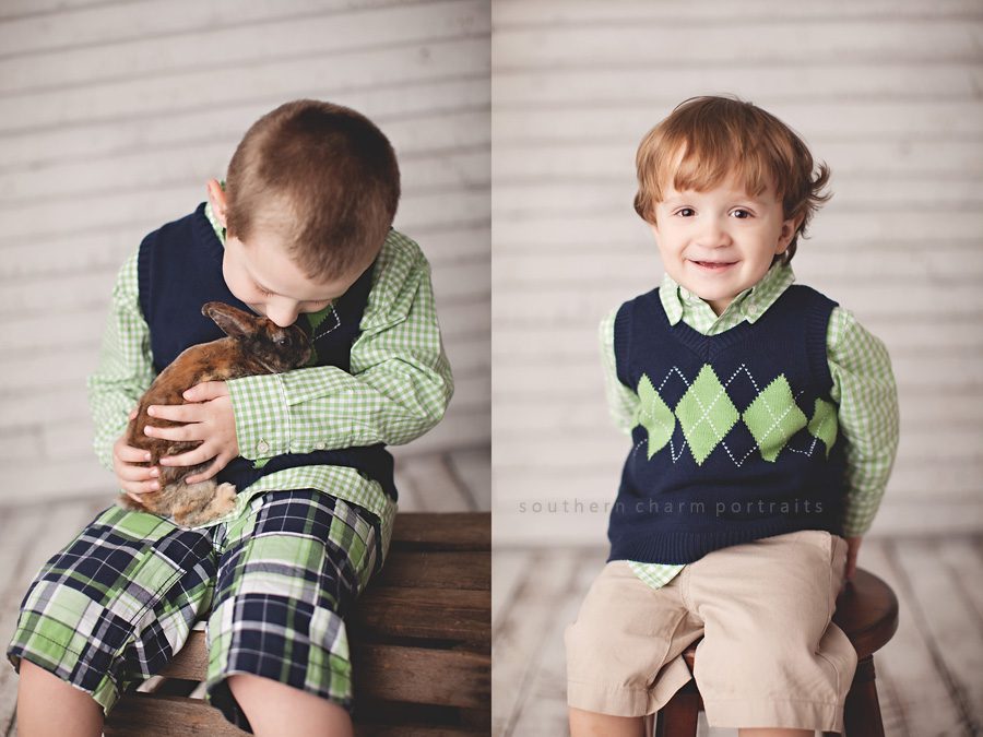 boy holding and hugging a bunny