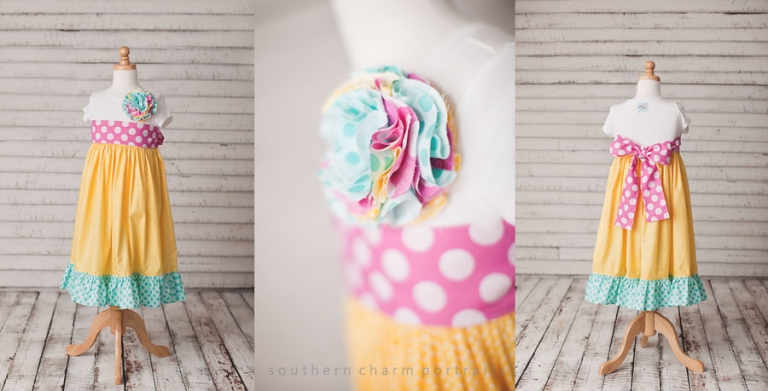dress with flower and ruffles