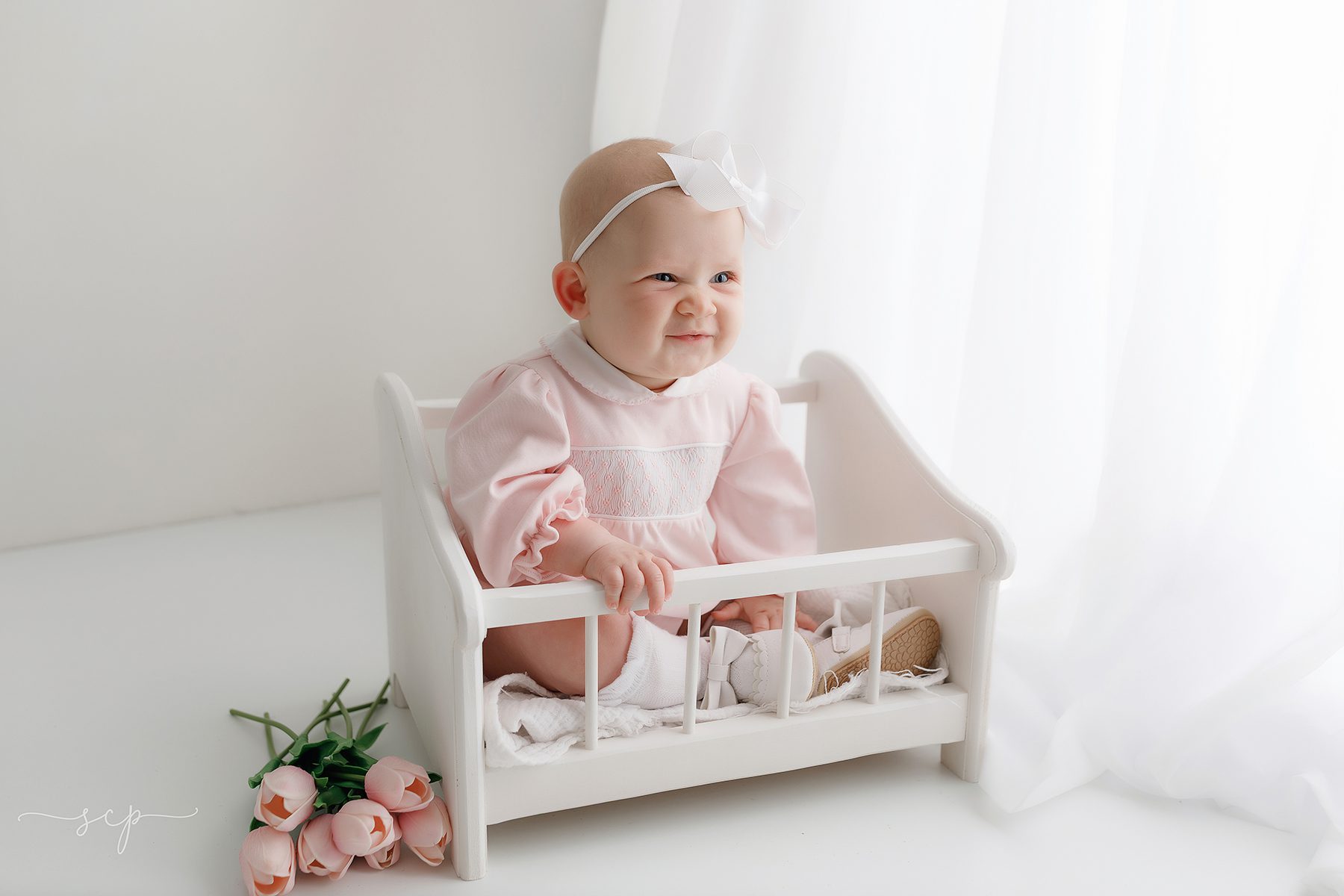 sitting baby milestone photos